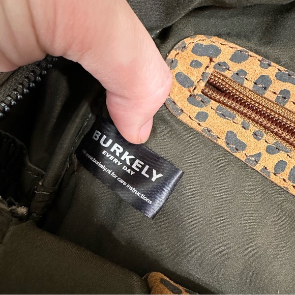 Burkely Leather Croco Cody dome texture gray green tan backpack soft Croc - Picture 12 of 16